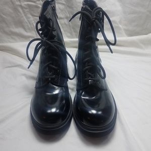 Mossimo Black Patent Combat Boots